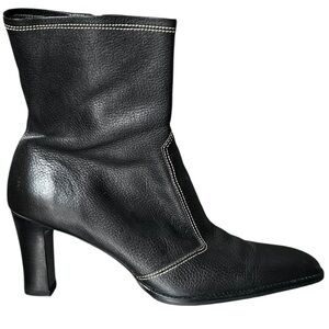 Lauren Ralph Lauren Mildred Ankle Bootie with Contrast Stitching / 2.75” Heel